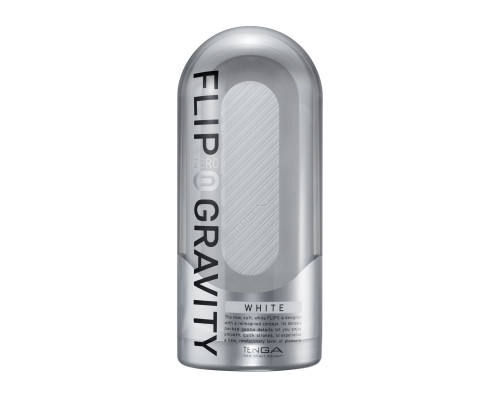 Мастурбатор Tenga Flip Zero GRAVITY White, змінна інтенсивність стимуляції, розкладний