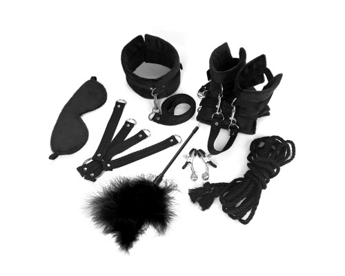 Набір БДСМ Art of Sex - Soft Touch BDSM Set, 9 предметів, Чорний