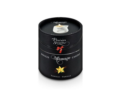 Масажна свічка Plaisirs Secrets Vanilla (80 мл) подарункова упаковка, керамічний посуд