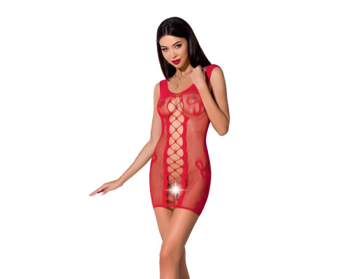 Откровенное платье-сетка Passion BS073 red