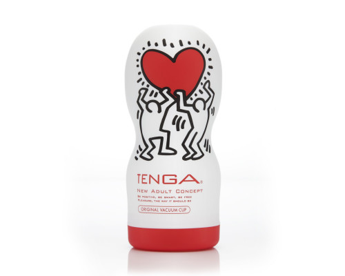 Мастурбатор Tenga Keith Haring Deep Throat Cup (глибоке горло) з вакуумною стимуляцією