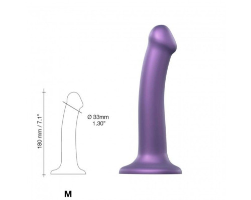 Насадка для страпона Strap-On-Me Mono Density Dildo Violet M, диам. 3,3см, однослойный силикон