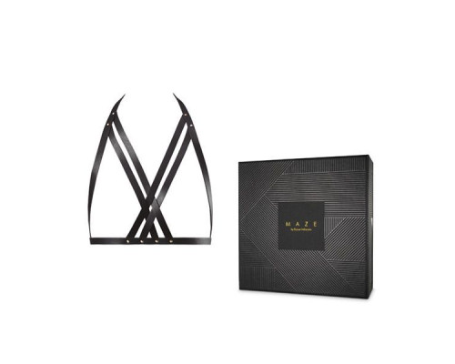 Портупея Bijoux Indiscrets MAZE — Halter Bra Harness Black