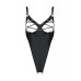 Боді з екошкіри CELINE BODY black 6XL/7XL — Passion: з доступом, відкритий