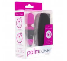 Міні вібромасажер PalmPower Pocket з чохлом на блискавці, водостійкий, перезаряджається, довжина 9 см