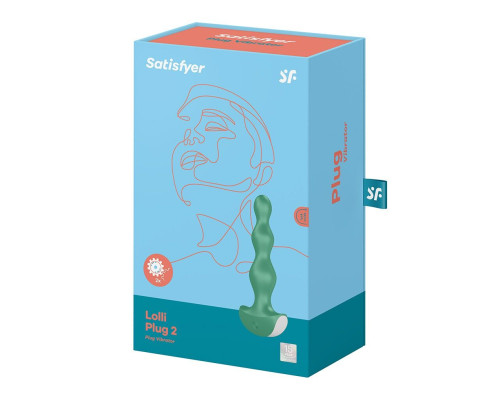 Анальный стимулятор-бусины с двумя моторами Satisfyer Lolli-Plug 2 Green