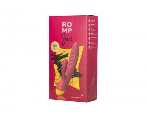 Вібратор-кролик Romp Jazz, гнучкий, особливо м’яка головка, 10 варіантів стимуляції
