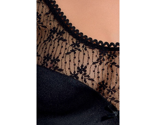 (SALE) Сорочка приталена PETRA CHEMISE black XXL/XXXL - Passion Exclusive, трусики