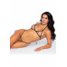 Leg Avenue Rhinestone bikini & g-string OS Black