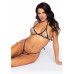 Leg Avenue Rhinestone bikini & g-string OS Black