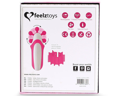 Стимулятор з імітацією оральних ласк FeelzToys - Clitella Oral Clitoral Stimulator Pink