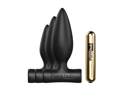 Набір анальних пробок Pornhub Anal Training Kit з перезаряджуваною віброкулею