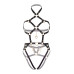 Leg Avenue Heart ring harness teddy Black L