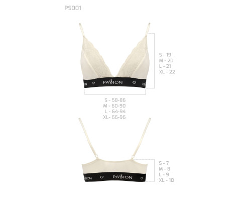 Еластичний топ з мереживом Passion PS001 TOP ecru, size XL