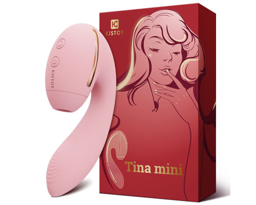 Вакуумний вібратор Kistoy Tina Mini Pink, вагінально-кліторальний