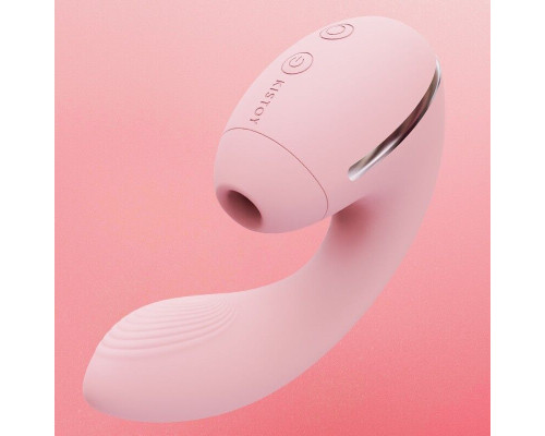 Вакуумний вібратор Kistoy Tina Mini Pink, вагінально-кліторальний