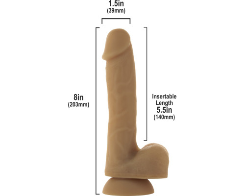 Гнучкий фалоімітатор ADDICTION - ANDREW 8″ Silicone Dong - Caramel, віброкуля в подарунок
