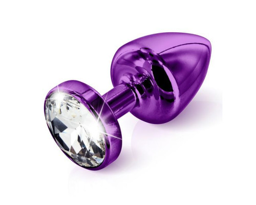 Анальна пробка Diogol ANNI round purple 35мм, з кристалом Swarovsky
