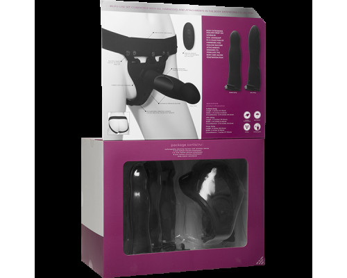 Набір для страпону з вібрацією Doc Johnson Body Extensions - BE Naughty - Black