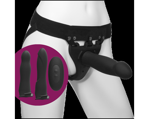 Набір для страпону з вібрацією Doc Johnson Body Extensions - BE Naughty - Black