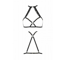 Портупея зі стреп з мереживом LORRY BRA black L/XL - Passion Exclusive