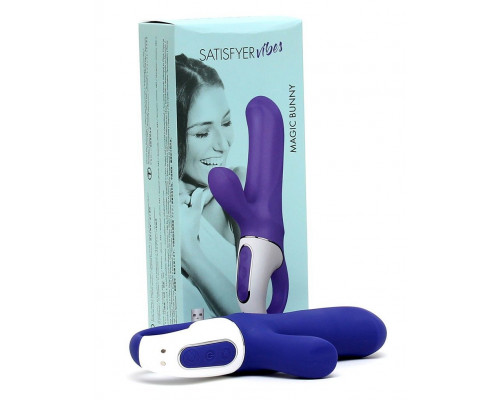 Потужний вібратор-кролик Satisfyer Vibes Magic Bunny, два мотори, литий силікон, 12 режимів роботи