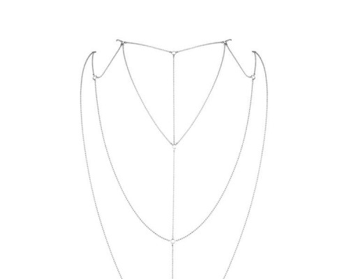 Ланцюжок для спини Bijoux Indiscrets Magnifique Back and Cleavage Chain - Silver, прикраса для тіла