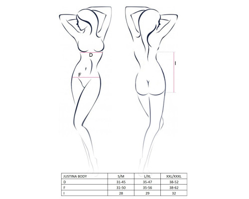 Боді монокіні з відкритими грудьми JUSTINA BODY black S/M - Passion