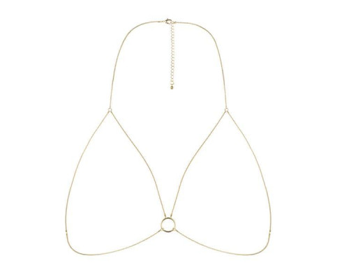 Ланцюжок портупея Bijoux Indiscrets Magnifique Bra Chain - Gold, прикраса на тіло