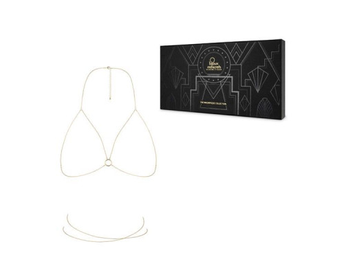 Ланцюжок портупея Bijoux Indiscrets Magnifique Bra Chain - Gold, прикраса на тіло