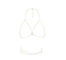 Ланцюжок портупея Bijoux Indiscrets Magnifique Bra Chain - Gold, прикраса на тіло