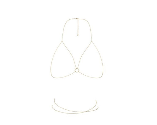 Ланцюжок портупея Bijoux Indiscrets Magnifique Bra Chain - Gold, прикраса на тіло
