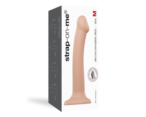 Насадка для страпона Strap-On-Me Dual Density Dildo Flesh M, диаметр 3,3см, двухслойная, гибкая