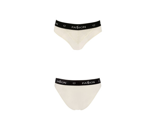 Трусики з широкою гумкою і мереживом Passion PS001 PANTIES ecru, size L
