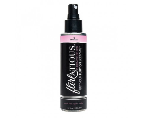 Спрей-мист для тела с феромонами Sensuva Flirtatious Vanilla, Sugar, & Sweet Pea Body Mist