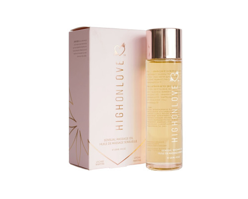 Масажна олія HighOnLove Massage Oil - Lychee Martini (120 мл) з маслом насіння конопель