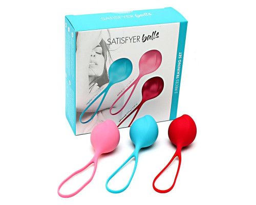 Вагінальні кульки Satisfyer Strengthening Balls (3шт), діаметр 3,8см, вага 62-82-98гр, монолітні