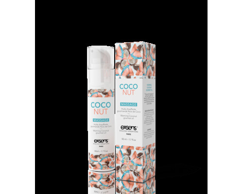 Масажна олія EXSENS Coconut 50 мл розігріває, без цукру, без парабенів, їстівне