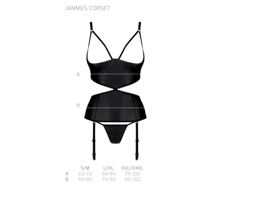 JANNIES CORSET black L/XL - Passion