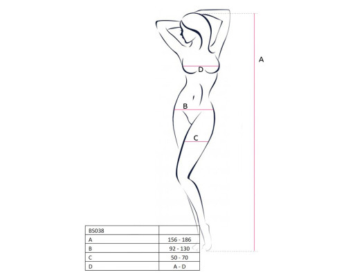 Бодистокинг Passion BS038 white, комбинезон, имитация чулок и пояса