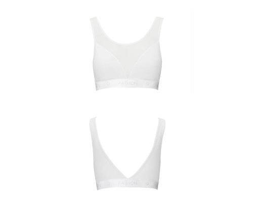 Топ з прозорою вставкою Passion PS002 TOP white, size L
