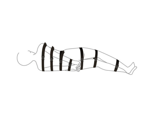 Ремені для бондажу Art of Sex - BDSM Black Night Simple