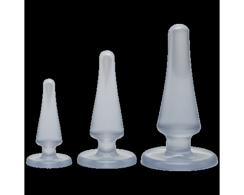 Набір анальних пробок Doc Johnson Crystal Jellies Anal - Clear, макс. діаметр 2см - 3 см - 4 см