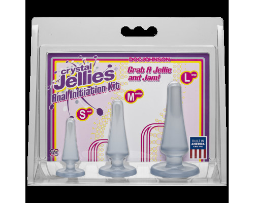 Набір анальних пробок Doc Johnson Crystal Jellies Anal - Clear, макс. діаметр 2см - 3 см - 4 см