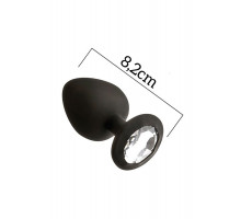 Анальна пробка з кристалом MAI Attraction Toys №48 Black, довжина 8,2см, діаметр 3,5 см