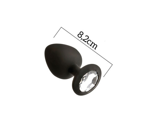 Анальна пробка з кристалом MAI Attraction Toys №48 Black, довжина 8,2см, діаметр 3,5 см