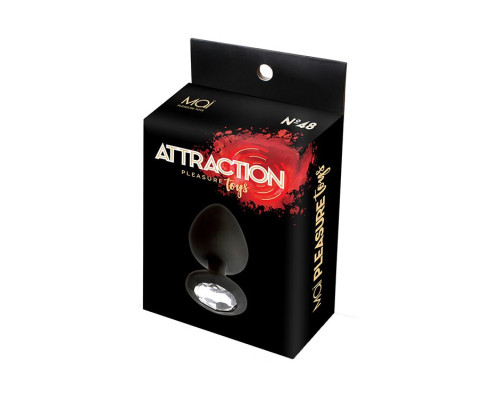 Анальна пробка з кристалом MAI Attraction Toys №48 Black, довжина 8,2см, діаметр 3,5 см