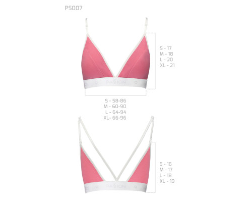 Спортивний топ з подвійними бретелями Passion PS007 TOP pink, size S