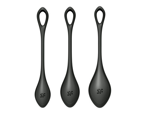 Набір йоні намистин Satisfyer Yoni Power 2 Black, диаметр 2-2,5-3см, вес 22-44-73гр