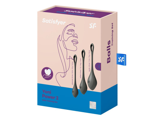 Набір йоні намистин Satisfyer Yoni Power 2 Black, диаметр 2-2,5-3см, вес 22-44-73гр